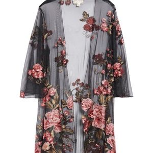 Band Of Gypsies Sunset Sheer EmbroideredDuster M/L